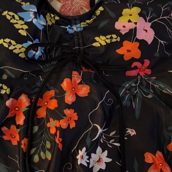 Amazon Women's Floral Swim Camisole - Black Multicolor - Picture 2 of 4